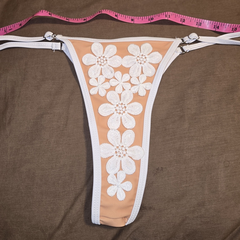 Floral Embroidered Bikini Bottom